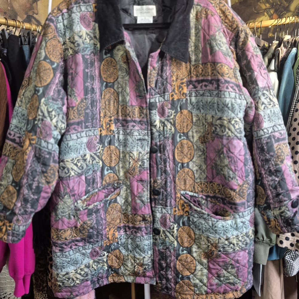 Casual Corner Multicolor Quilted Puffer Jacket